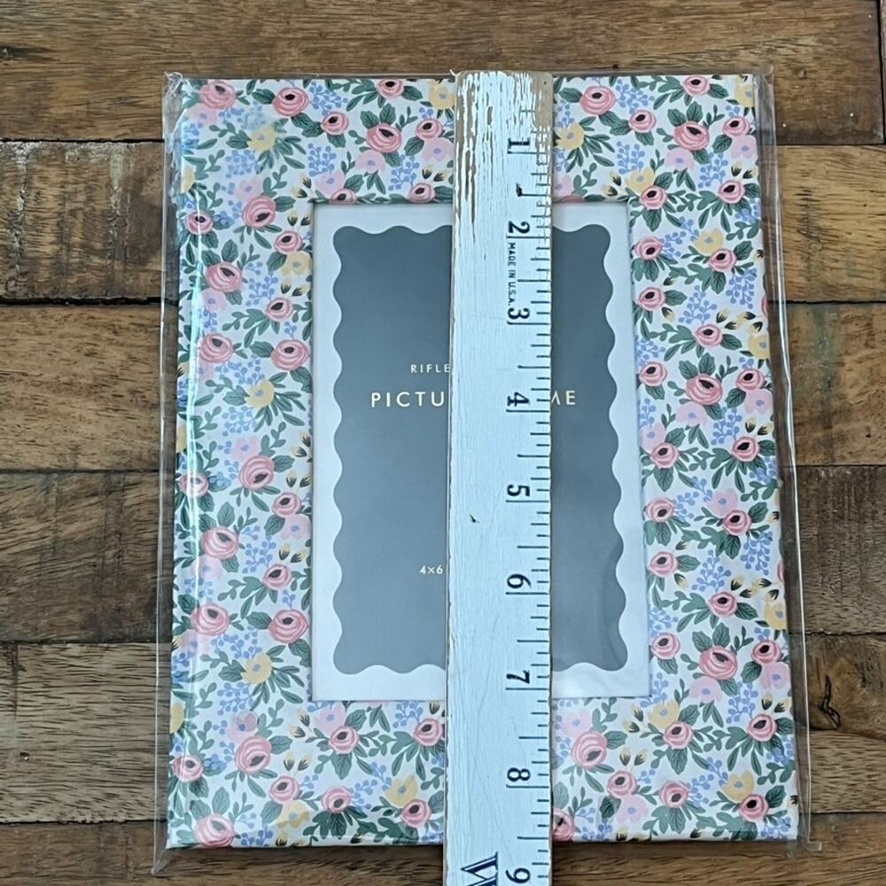 Rifle Paper Co Wrapped Picture Frame Pink Floral 4x6 in NEW - Picture 7 of 9